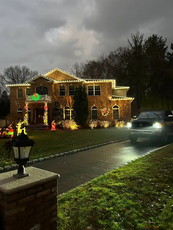 Lit walkway and driveway approach